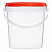 прозрачное ведро 1,1 л пластиковое с красной крышкой