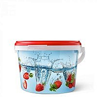 дачное ведро 3 литра, декорированное этикеткой (клубника)