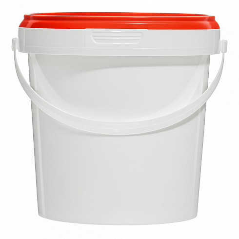 пластиковое ведро jetb 12 (1,2 л) с красной крышкой