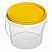 прозрачное ведро 0,365 л с желтой крышкой