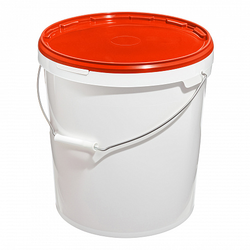 пластиковое ведро jet 210 (21,3 л) металл. ручка, красная крышка