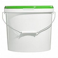 пластиковое ведро jet 150 (15,9 л) металл. ручка, зеленая крышка