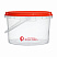 прозрачное ведро 2,6 л с красной крышкой