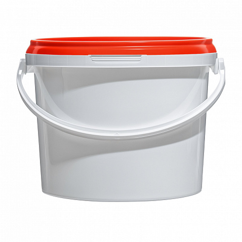 пластиковое ведро jet 34 (3,4 л) с красной крышкой