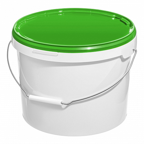 пластиковое ведро jet 110 (11,3 л) металл. ручка, зеленая крышка