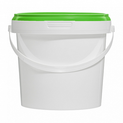 пластиковое ведро jetb 11 (1,1 л) с зеленой крышкой