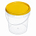 прозрачное ведро 1,1 л пластиковое с желтой крышкой