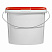 пластиковое ведро jet 56 (5,7 л) металл. ручка, красная крышка